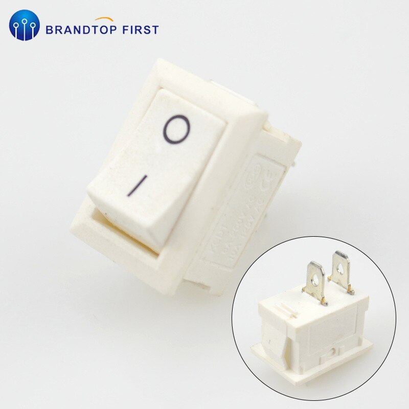 21*15mm rocker switch waterproof cover boat rocker switch 2Pin red black white: White