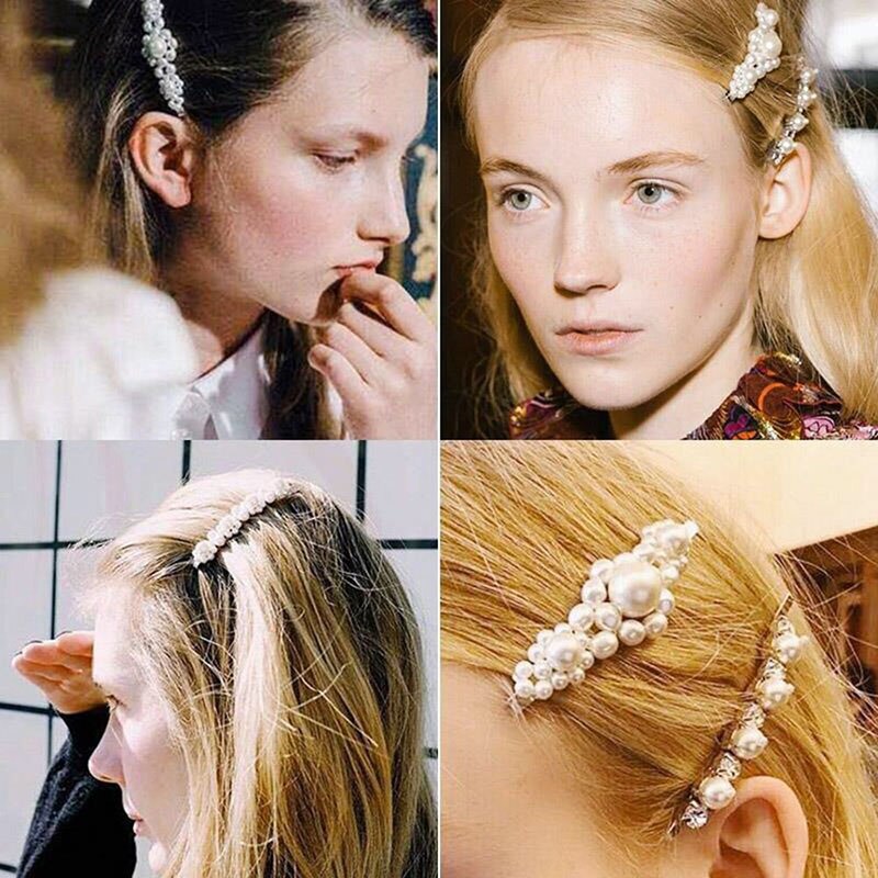 Pearl Hair Clip for Women Girl Korean Snap Barrette Stick Hairpin Hair Styling Accessories