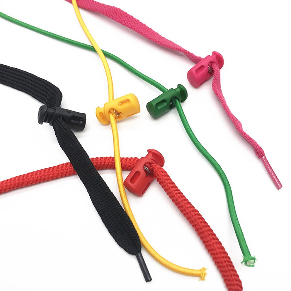 50Pcs Candy Colors Cord Lock Single Hole Drawstring Spring Cord Stopper For Paracord Garment Shoelace Rope Parts