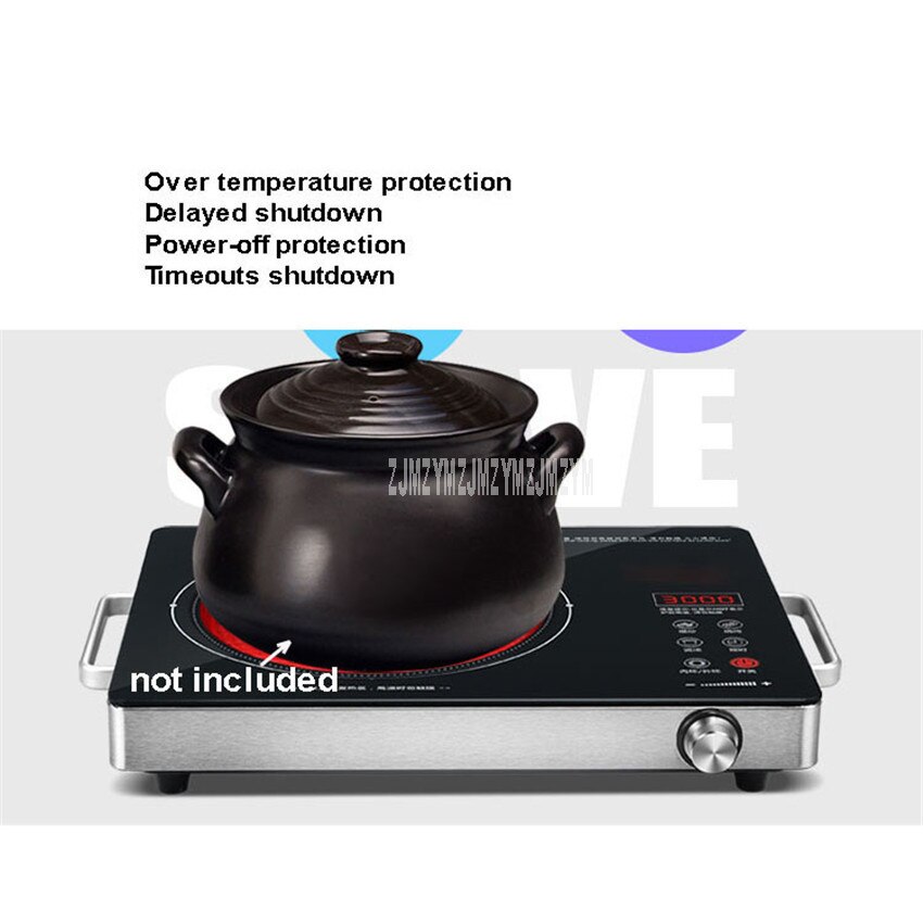 3000W 39*31cm Touch Control Electric Ceramic Stove Induction Cooker 180min Timing Power Adjusting No Radiation Cooktop JN-20A6B