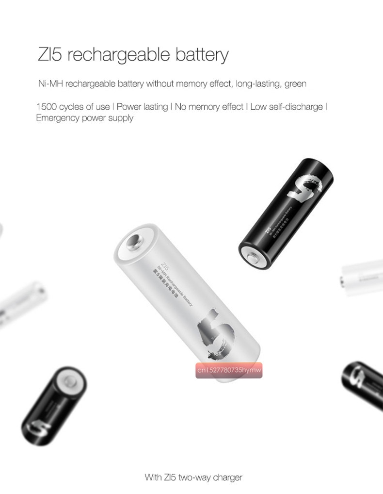 2022 Original Xiaomi ZMI ZI5 1800mAh 1.2V Rechargeable Ni-MH Battery KTV battery, remote control battery