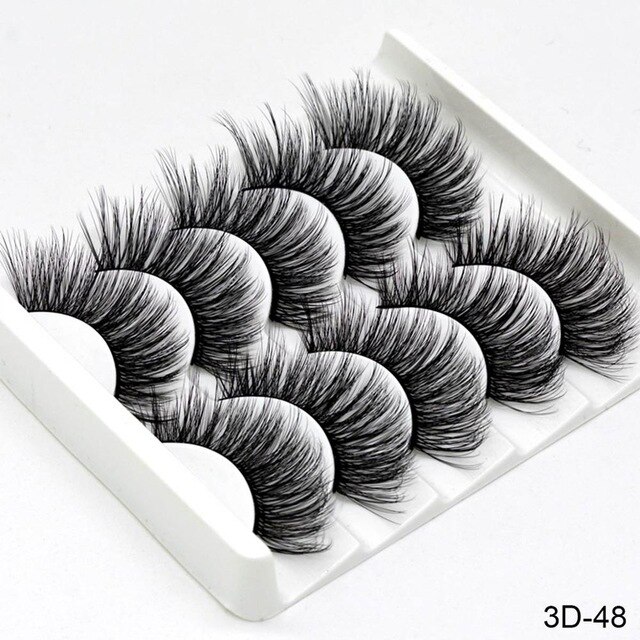 5Pairs 3D Nertsen Haar Valse Wimpers Natuurlijke/Dikke Lange Wimpers Piekerige Make-Up Beauty Extension Gereedschap Sexy Schapen: 3D48