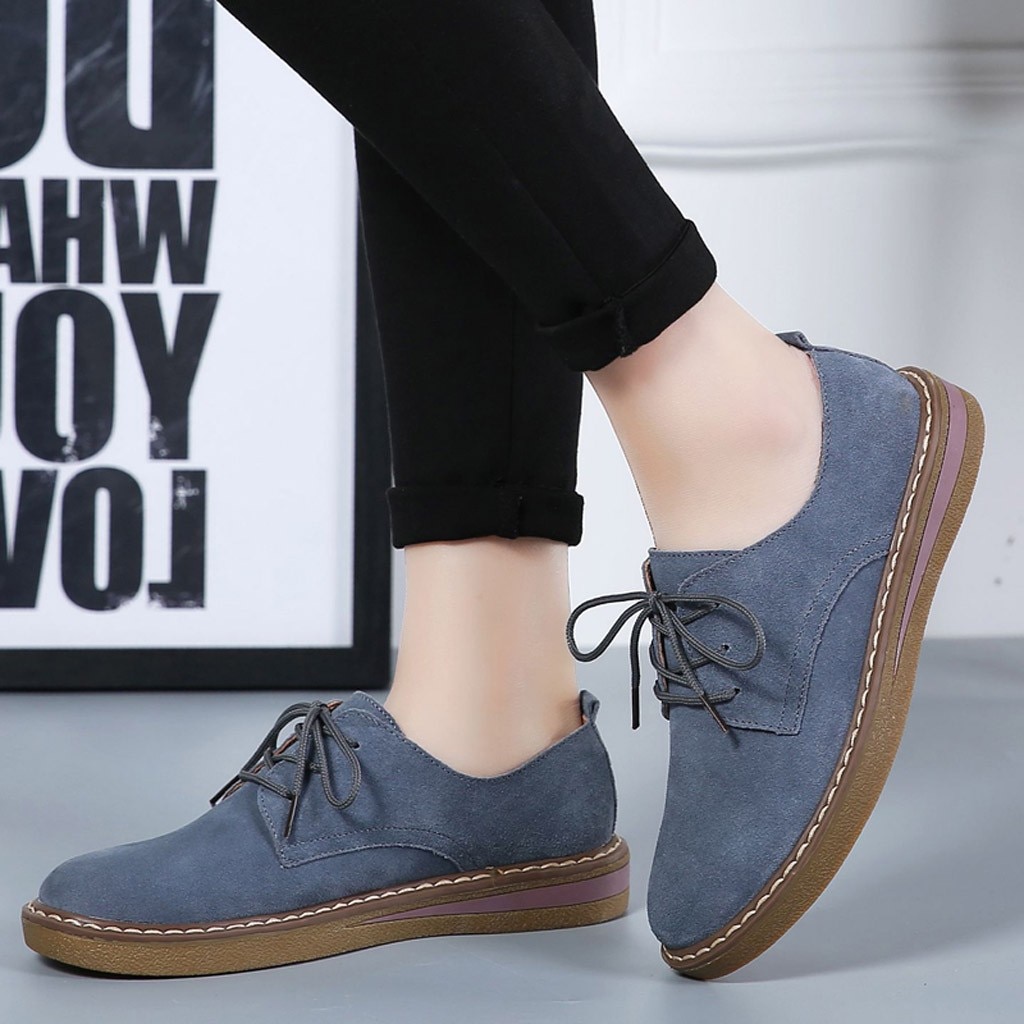 Plattform Oxford schuhe für frauen Turnschuhe Schuhe Wildleder Spitze hoch Stiefel Schuh Runde Kappe Wohnungen Schuh zapatos mocasines de mujer # y2