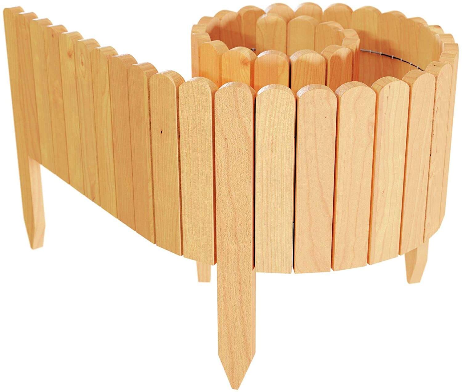 Valla de madera de decoración con macetas, accesorios, barrera de terrario, Kit de jardín de flores, Protector de decoración de plantas en miniatura: 203X25cm