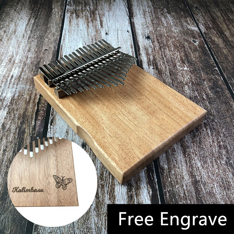17 Key Kalimba African Solid Pine Mahogany Thumb Finger Piano Sanza Mbira Calimba Play with Guitar Wood Musical Instruments: Classical Flat Board