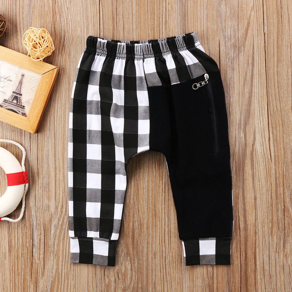 1-6Y Kids Jongens Sport Harembroek Casual Losse Lange Broek Joggingbroek Jogging Jogger Leuke Plaid Kind Harembroek: A2 / 90