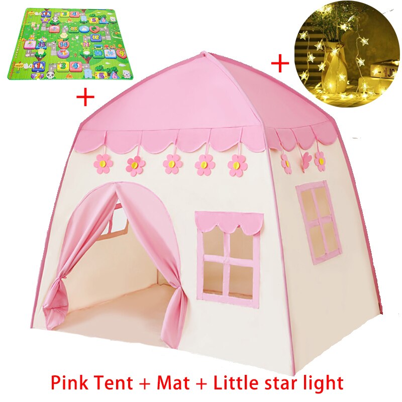 Giocare Tenda Per I Bambini Tenda dei Giocattoli Per Le Ragazze Della Principessa Castello Protable Casa del Gioco della Tenda Wigwam Per Bambini Brithday regalo: Set 10