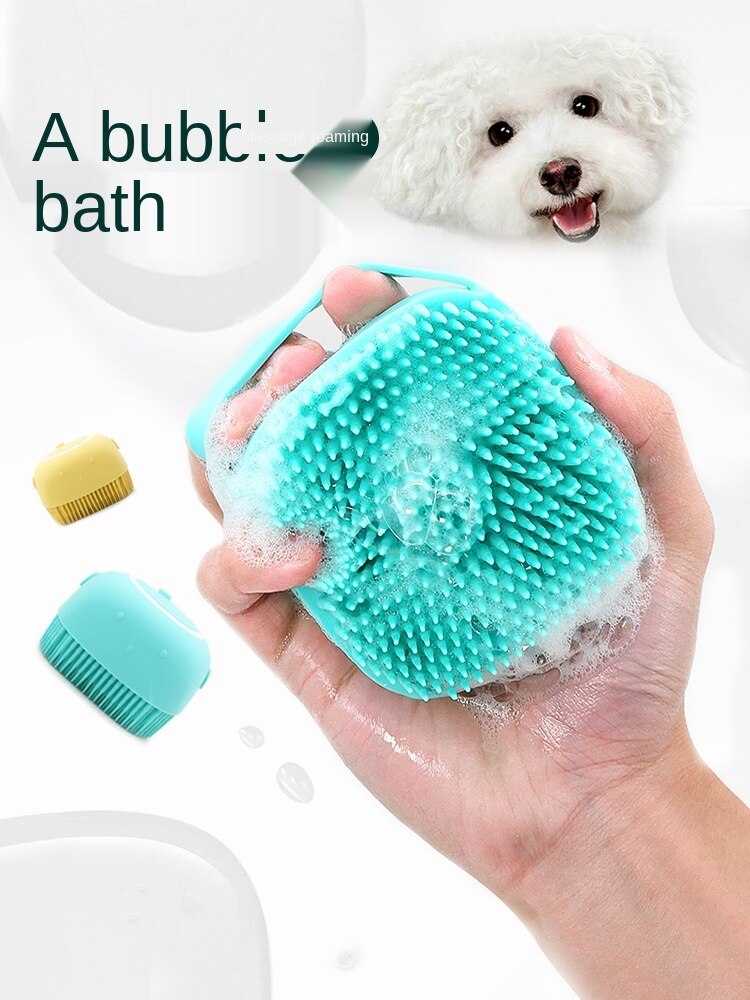 Cepillo de baño para perros, esponja milagrosa para frotar, herramientas especiales de limpieza para mascotas, osito/Golden Retriever