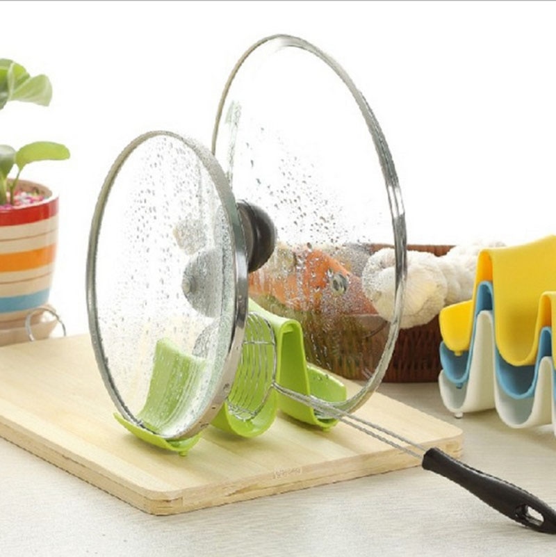 Kitchen Tools Multi-functional Pot Pan Cover Stand Holder Plastic Stand Pot Pan Cover Lid Shell Stand Shelf Holder Rack