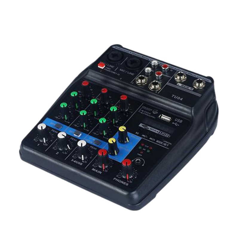 Opname Sound Mixing Console 48V Mixer Met Usb Digitale Mixer Sound Mixing Console Met Bluetooth Record 48V, us Plug