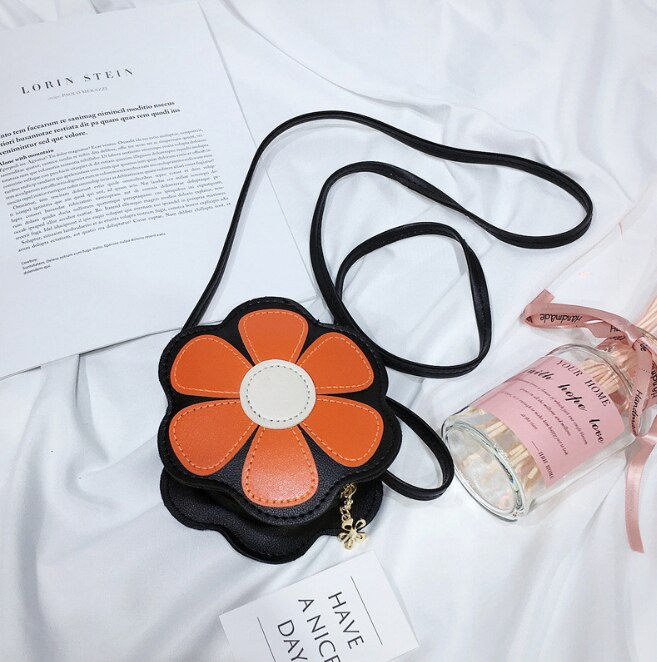 Cut Kinder Mädchen Mini Schulter Tasche Blume Kleine Platz Handtaschen Kinder Alle Spiel Schlüssel Brieftasche Prinzessin Geldbörse Umhängetaschen: Orange