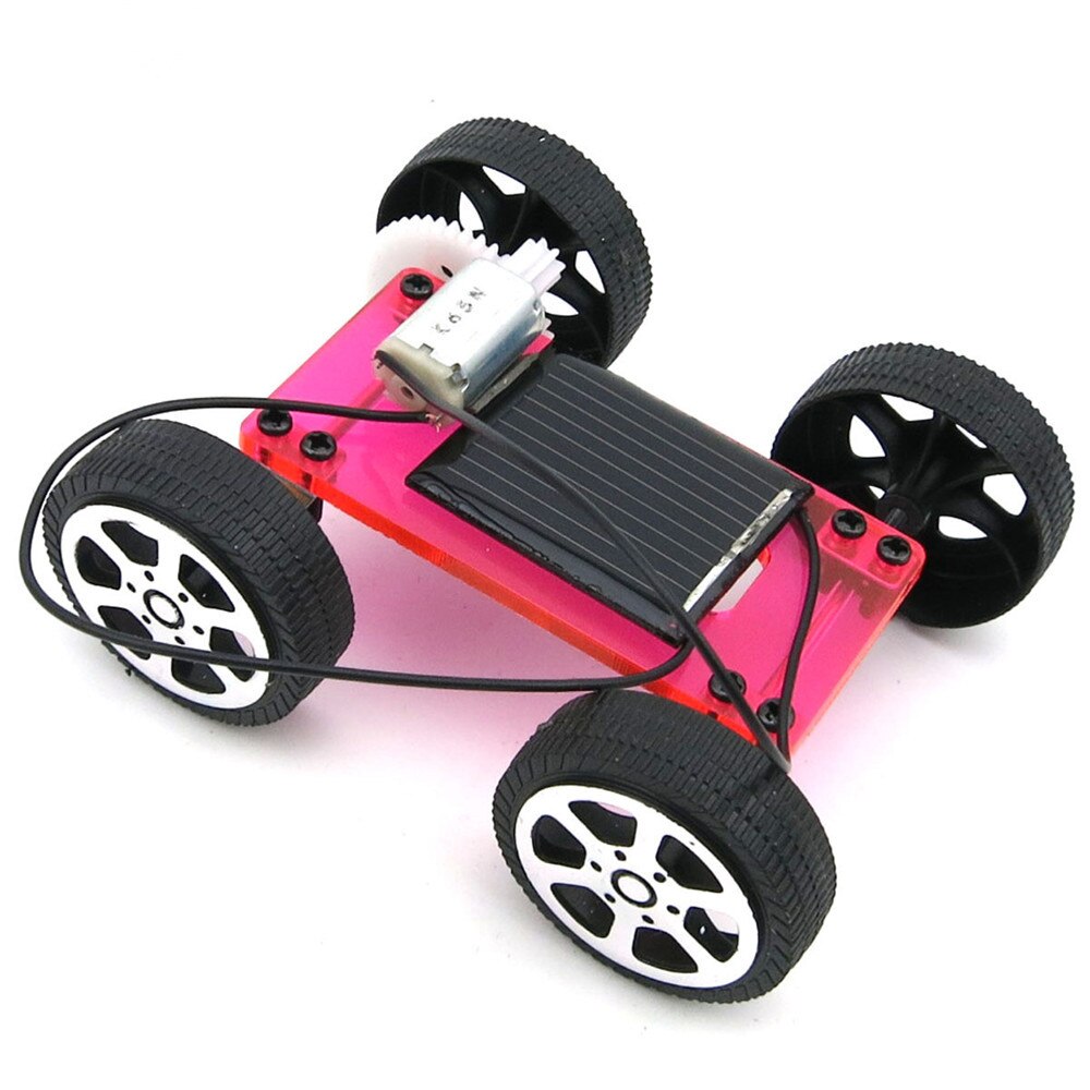 1 pcs DIY Solar Power Mini Aangedreven Speelgoed Auto Kit Robot Moving Racer Kinderen Educatief Gadget Hobby Grappig Solar auto W508