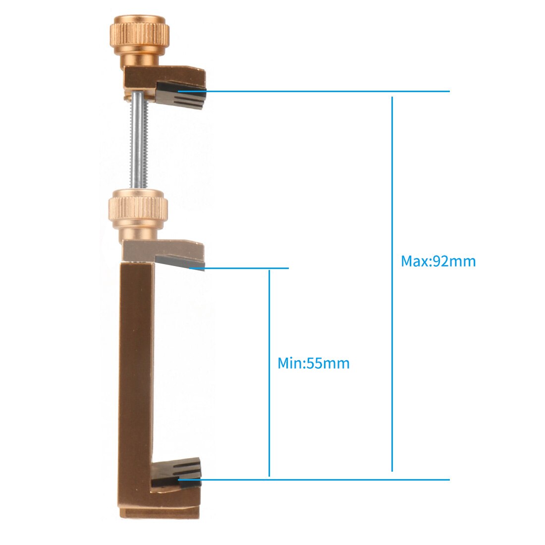 Aluminum Adjustable Lock Phone Holder Horizontal Vertical Clamp 6inch Mobile Clip w/ 1/4 Hole Selfie Stick Tripod Mount Bracket