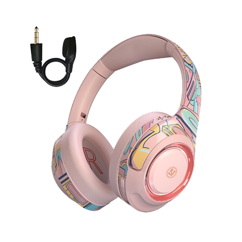 Sports Wireless Earphones Noise Cancelling Headphone Long Battery Life Game Headset Low-latency Noise Cancelling: pink