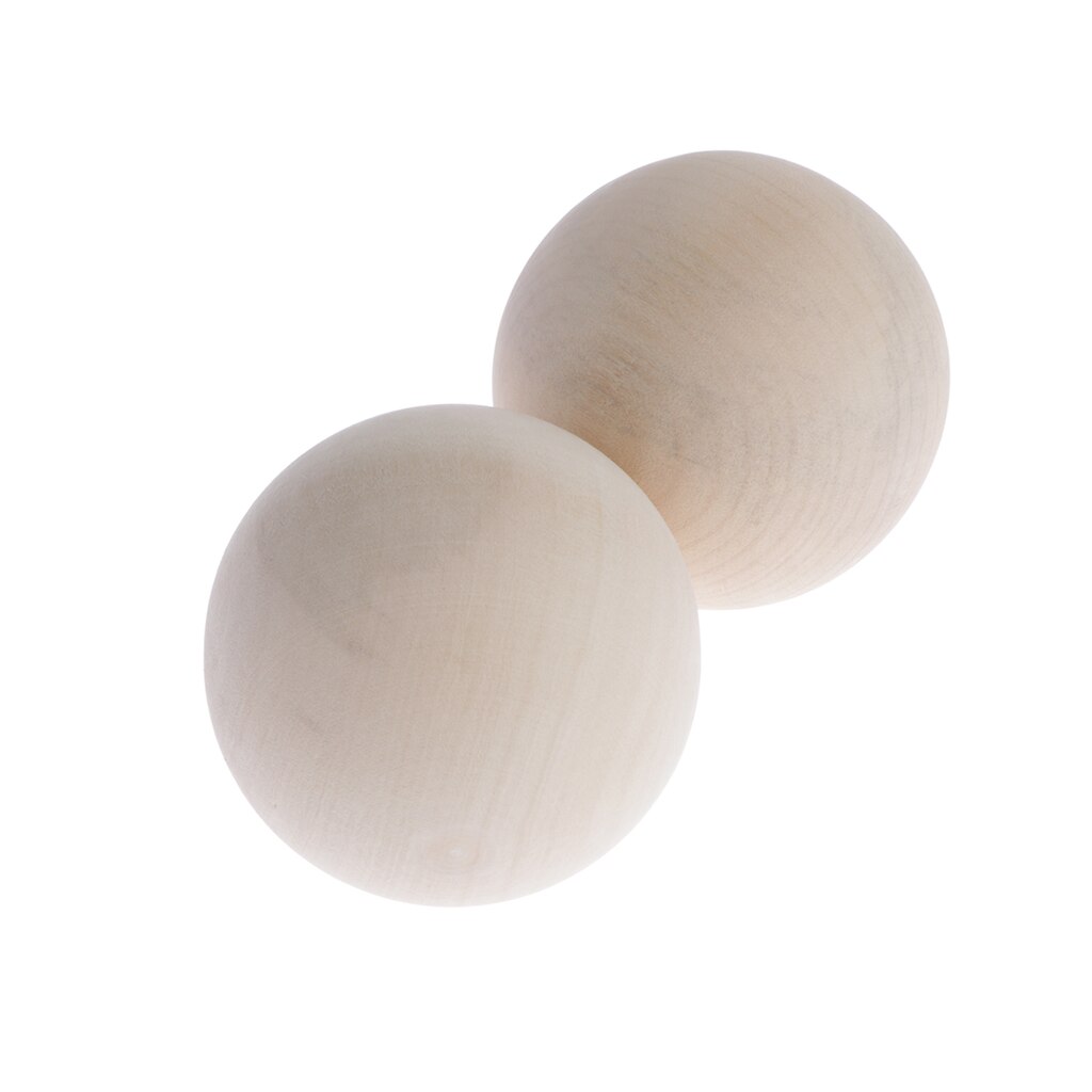 2 Pcs Natural Wooden Balls Beads Beech Wood Ball Hardwood Balls Solid 70mm