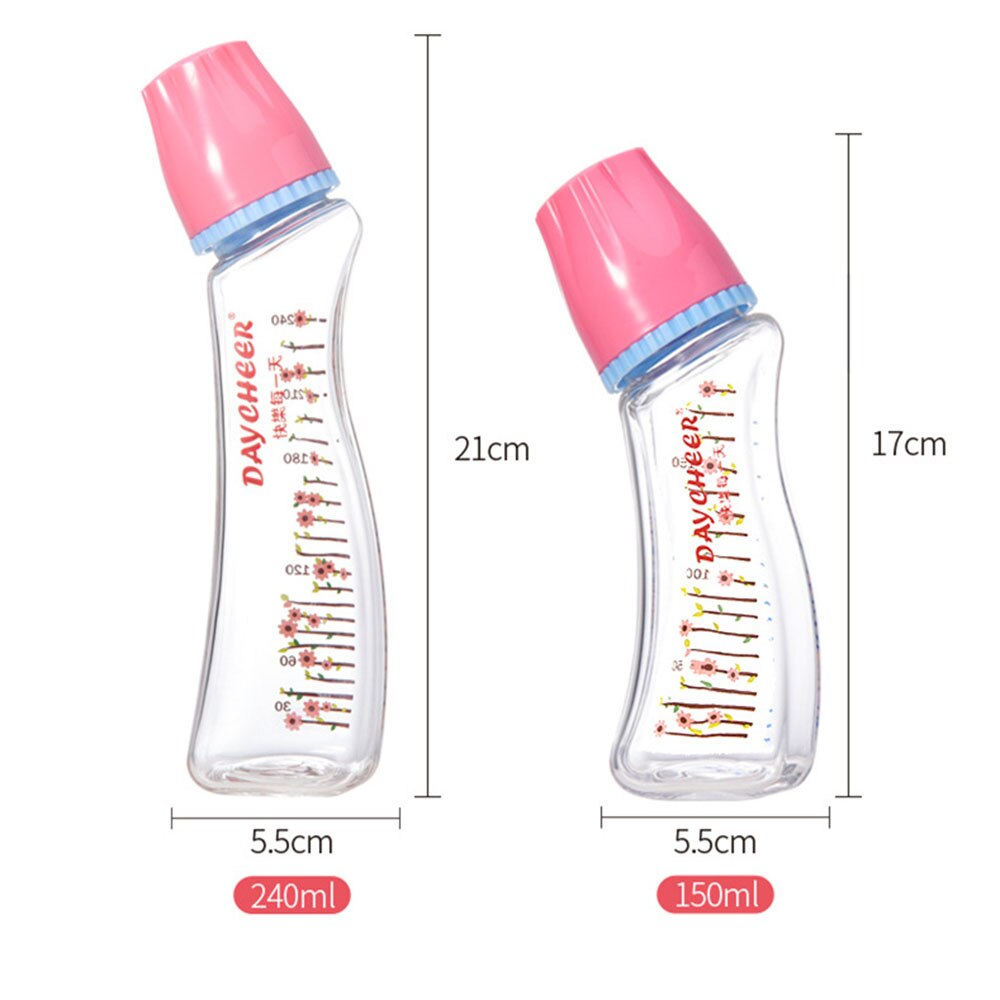 Biberón de borosilicato para bebé, botella de vidrio con etiqueta, pezón de leche para madre y bebé, 150/240ml