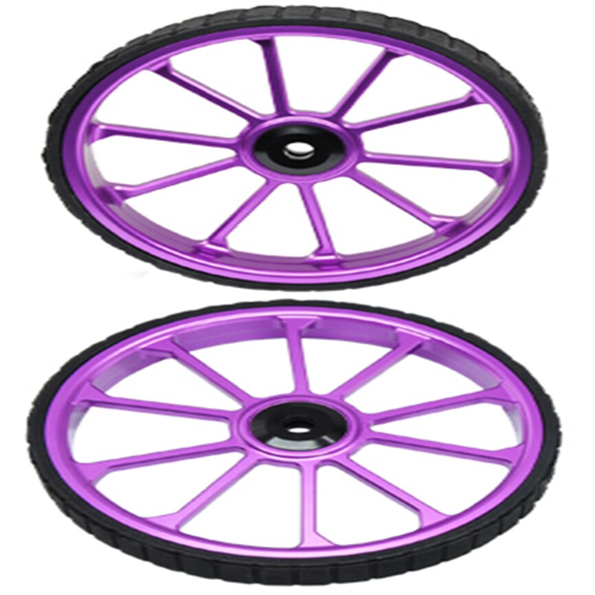 Litepro Falten Fahrrad 100MM Durchmesser Große Einfache Rad Verlängerung Stange Teleskop Legierung Schieben Räder Für Brompton Birdy Fahrrad: 2Stck Violett