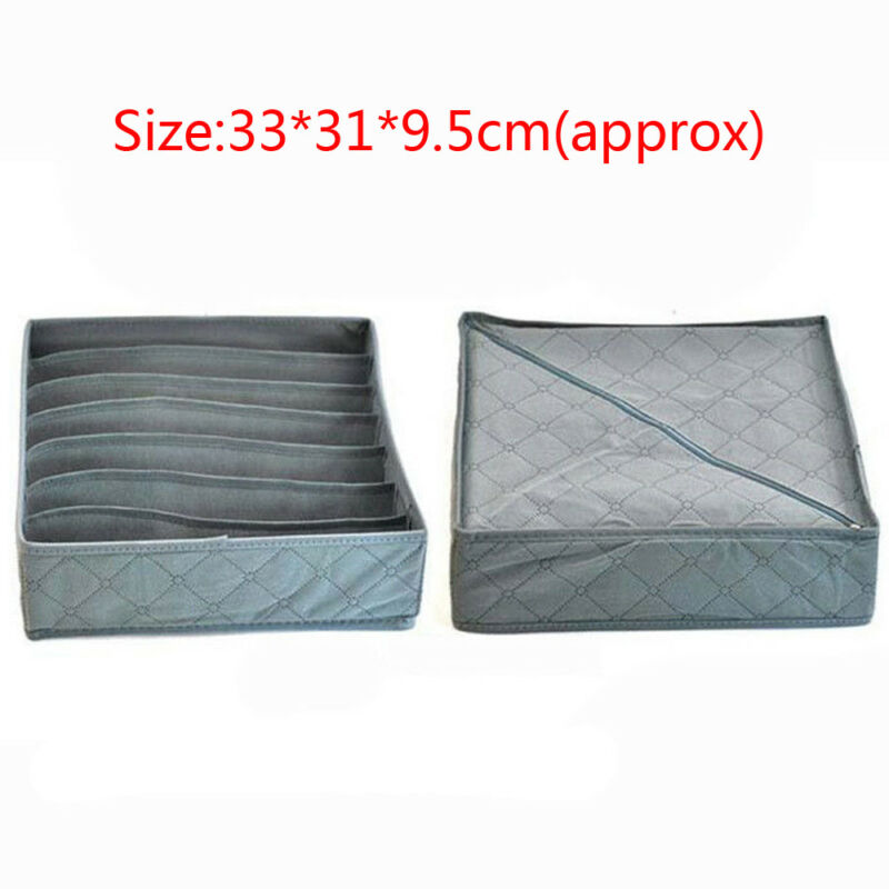 3 pçs/set Dobrável Gaveta Organizadores Caixa de Armazenamento Para Bra Underwear Socks Ties Cachecol Gaveta Organizadores Cinza