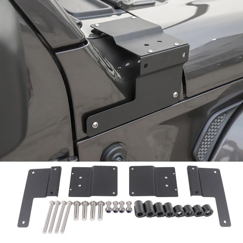 LED Light Bracket for Jeep Wrangler JL + Hood Headlight Bracket Lamp A-Pillar Light Stand: Default Title