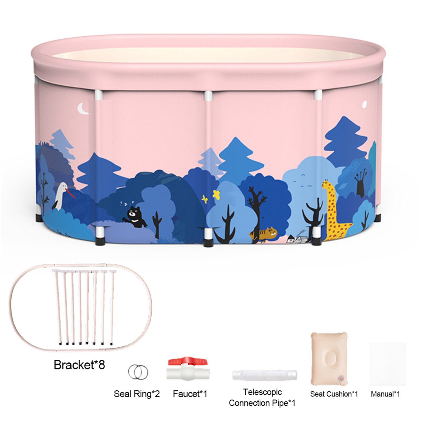 Bathtub Adult Bathtub Drain Folding Bath Tub Child Swimming Pool Adult Sauna SPA Full Body Wash Home Bath Barrel Artifact