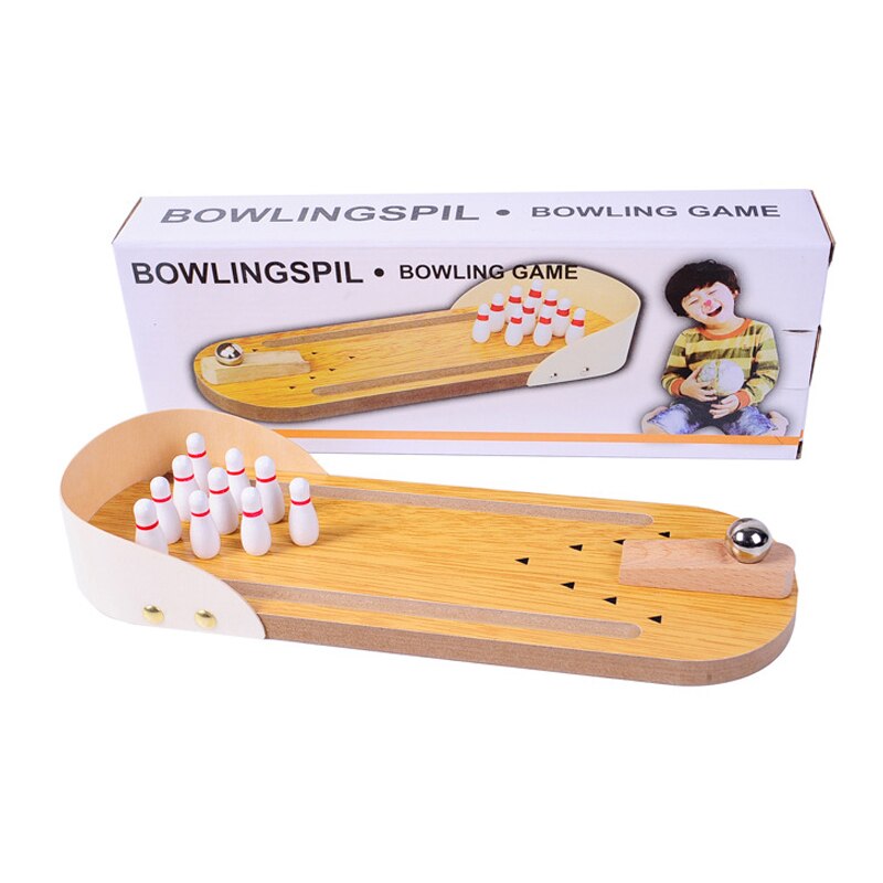 1einstellen freundlicher Pädagogisches Spielzeug Holz Mini Bowling eltern-Art-Interaktive Tabelle Spiele lässig Dekompression