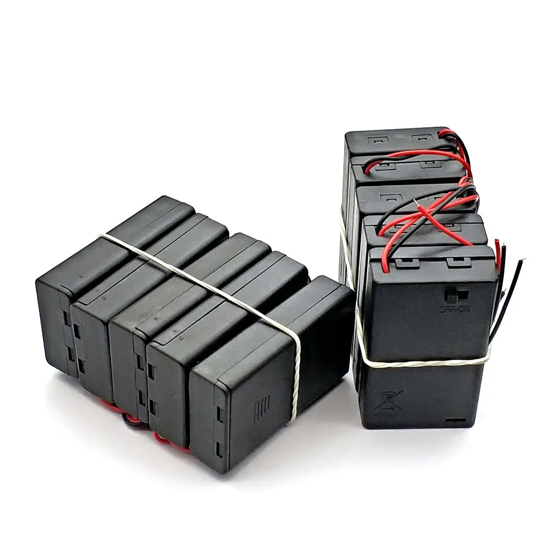 3 * AAA Battery Holder Case Box with Leads with ON/OFF Switch Cover 3 Slot Standard Battery Container