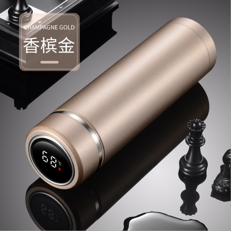 Thermos Intelligent en acier inoxydable, affichage de la température, bouteille d'eau intelligente, flacons sous vide, Thermos, tasse à café,: Champagne gold