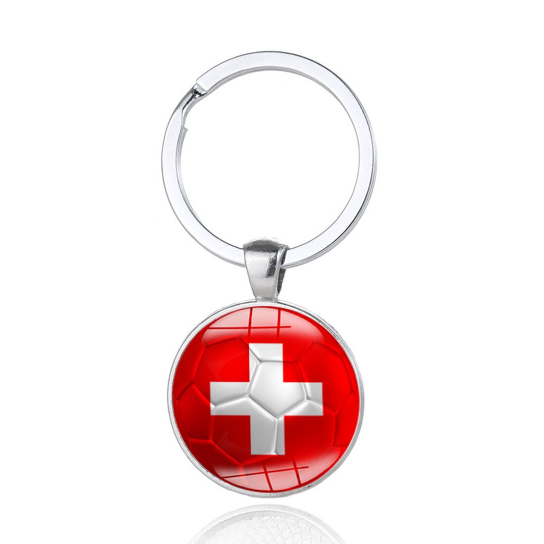 Football Keychains Key ring 32 Countries Peru Sweden Tunisia Senegal Soccer Key Chains Souvenir: Switzerland