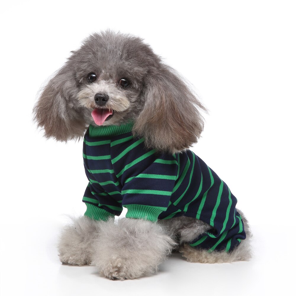 Jumpsuit Pyjama Puppy Kat Winter Kleding Pyjama Terrier Pyjama Overalls Puppy Cat Kleding Kleding Pyjama Voor Kleine Honden C: Green bar / Xl