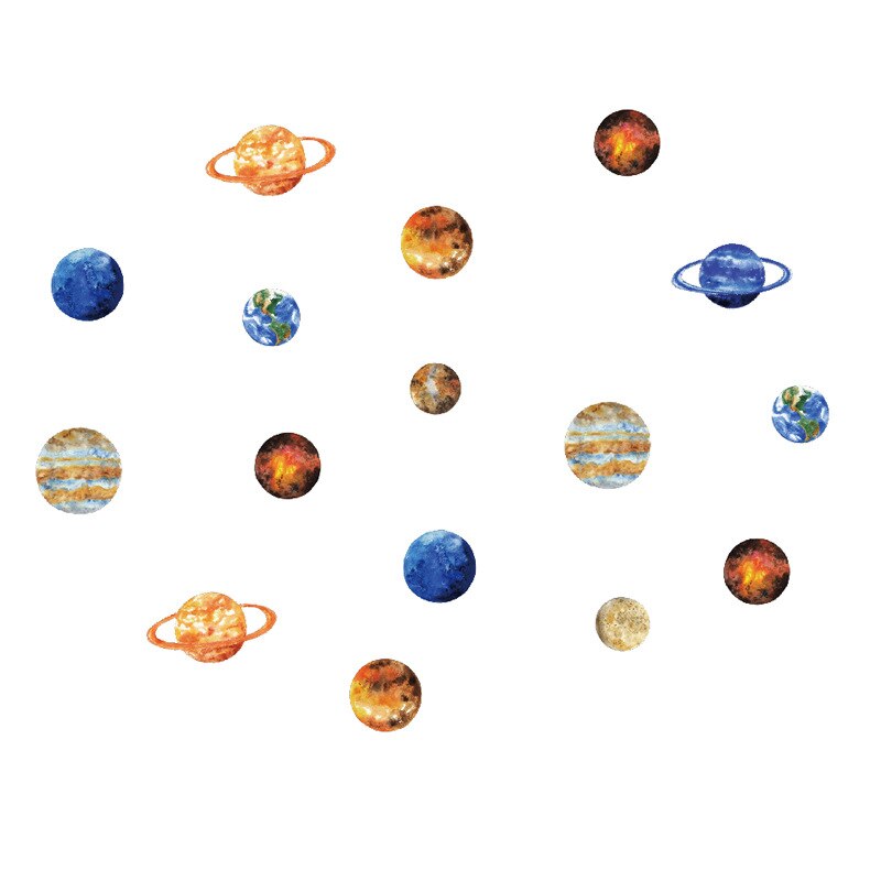 Stickers muraux de planète arc-en-ciel et nuage, stickers créatifs, pour chambre d'enfant et maternelle, pour chambre de bébé ou de fille, DIY bricolage: C