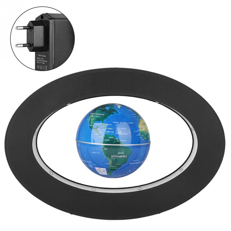 Elektronische Anti Zwaartekracht Globe Magnetische Levitatie Zwevende Globe World Map Led Light Kinderen Leren Home Decor Verjaardag: Blue EU Plug