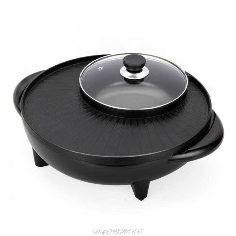 2 in 1 Barbecue Pot Electric 1700W 220V Multi-Function Home Party Non Stick Grill Pan M04 21