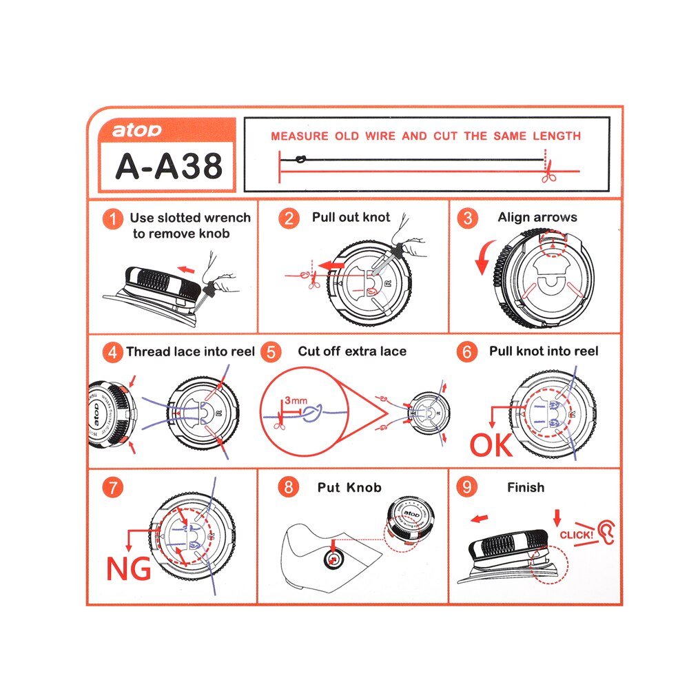 ATOP 65cm right left revolving buckle tight-loose buckle repair rotate button