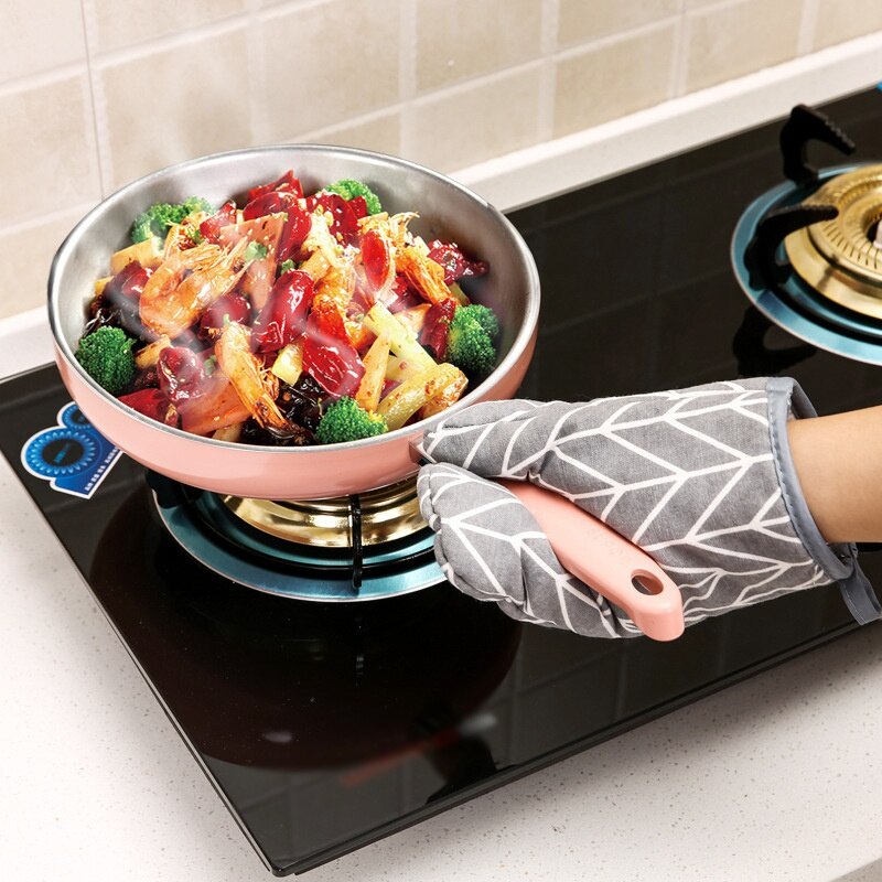 Gants de cuisine Anti-brûlure en coton, 1 pièce, mitaines de four isolantes Anti-chaleur avec lanière, outils de cuisson de cuisine