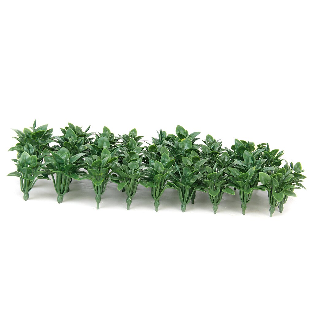 50pcs Plastic Railway Landscape Model Ground Cover Grass with Heart-Shaped Leaves