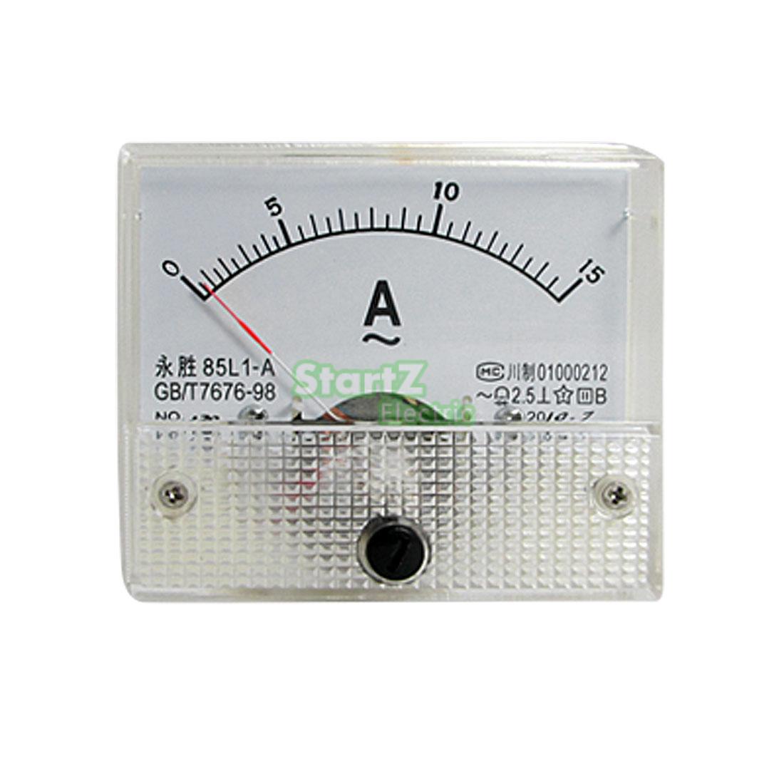 AC Analoge Meter Panel 15A AMP Huidige Ampèremeters 85L1 0-15A Gauge