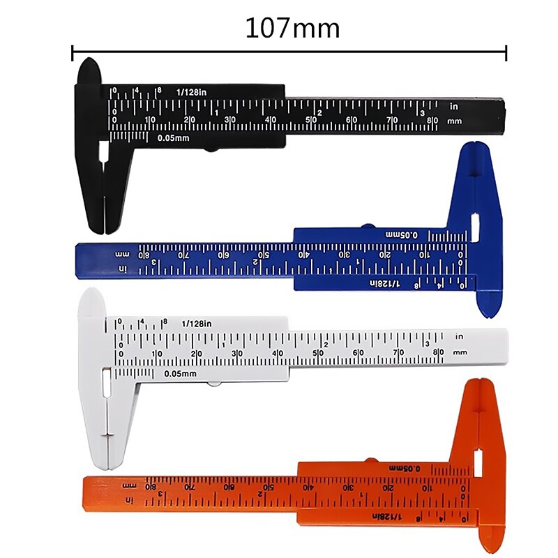 1pz 0-80 millimetri doppio regola scala di plastica nonio calibro misura Studente mini strumento righello di Alta qualità per fisica matematica classe