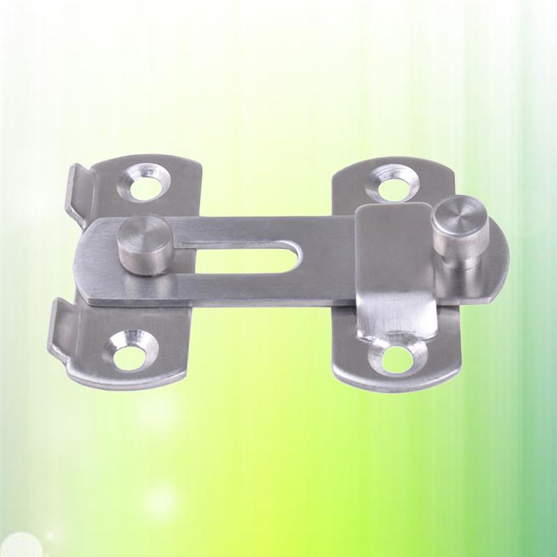 4 Inch Door Latch Stainless Steel Door Latch Brushed Texture Bolt Insurance Bolt Door Buckle Small Pet Cage Door Lock (Silver)