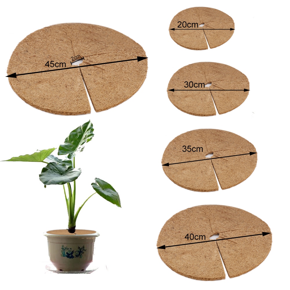 Alfombrilla de fibra de coco para jardín de 20cm maceta para flores creativa maceta cojín mantillo anillo protector de árbol alfombrilla para Control de malezas de árboles