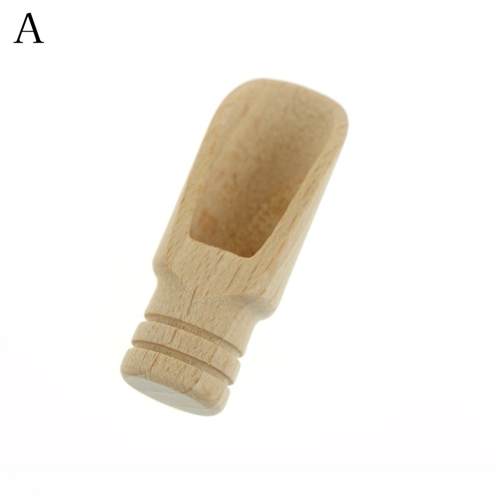 1pcs Mini Wooden Scoops Bath Salt Spoon Candy Flour Spoon Scoops Kitchen Utensils - 2.4x7.8cm: A