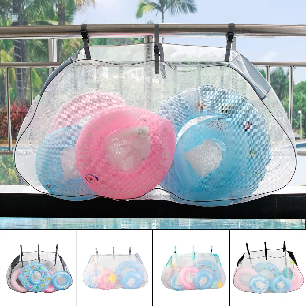 Pool Storage Bag Hanging Pool Toy Organiser Large Capacity Mesh Bag for Sports Lightweight Portable Child Toys Storage Bag B99