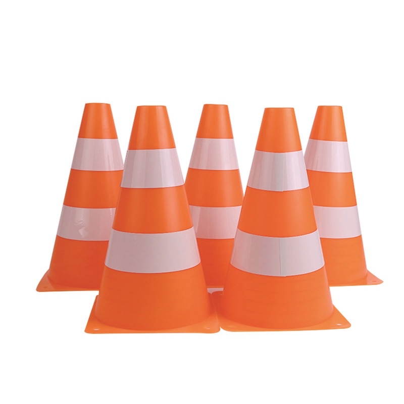Cono de tráfico, barricadas de advertencia de seguridad, 23CM, entrenamiento de fútbol, bloque de pie, hoja reflectante, señal de carretera, cono deportivo