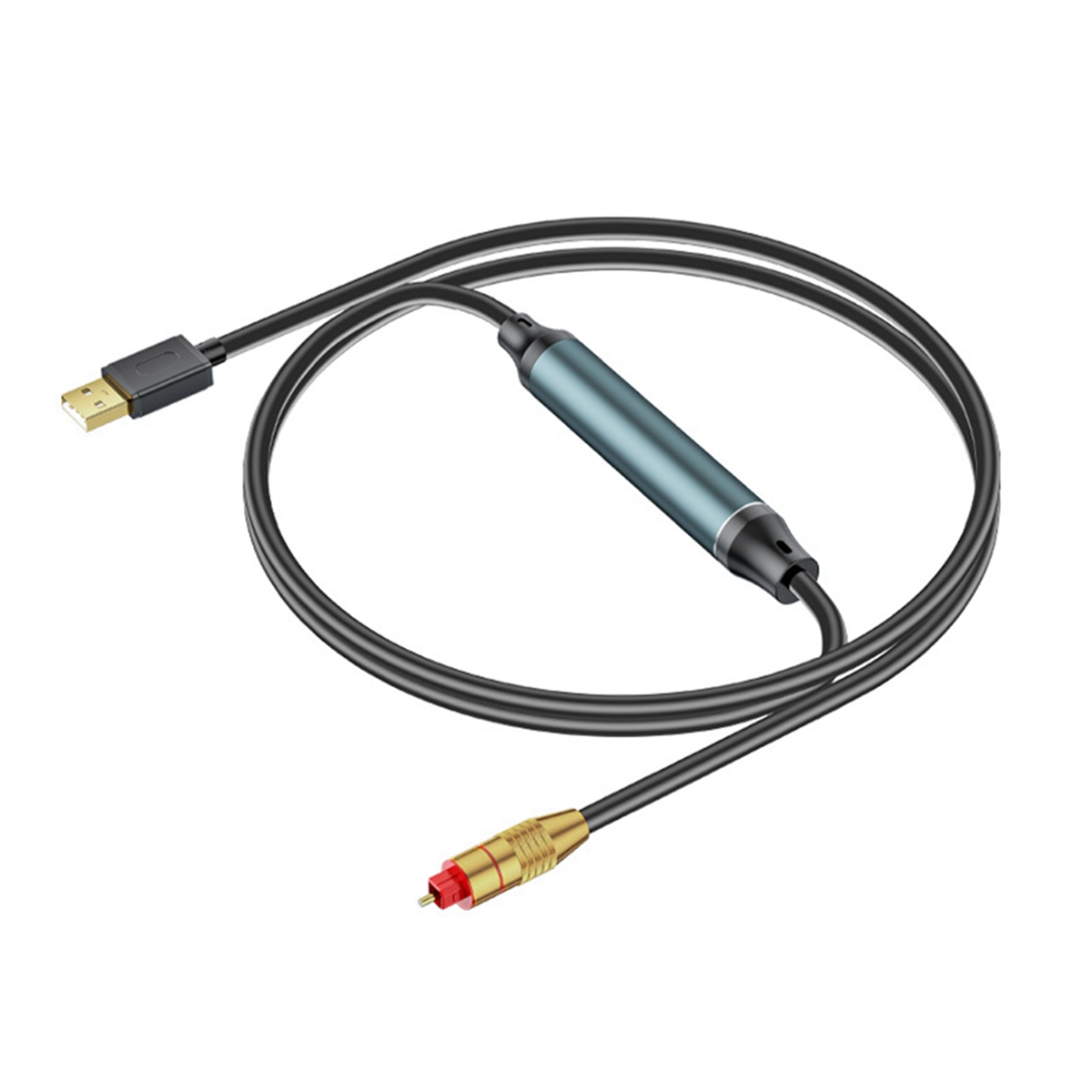 USB to Optical Audio Adapter USB A to Fiber Optic Audio SPDIF Port Connection Audio Converter Cable for Computer Laptop
