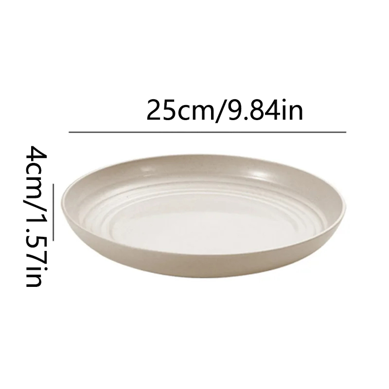 15/19.8/22.5/25cm Wheat Straw Round Plates Salad Dessert Dinner Plate Unbreakable Reusable Microwave Safe Fruit Plate: Watermelon red