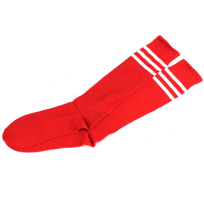 1 Pair THIGH HIGH SOCKS Over Knee Girls Womens Cheerleader Japanese Harajuku skateboard Japanese Cotton ladies socks skarpetki: Red