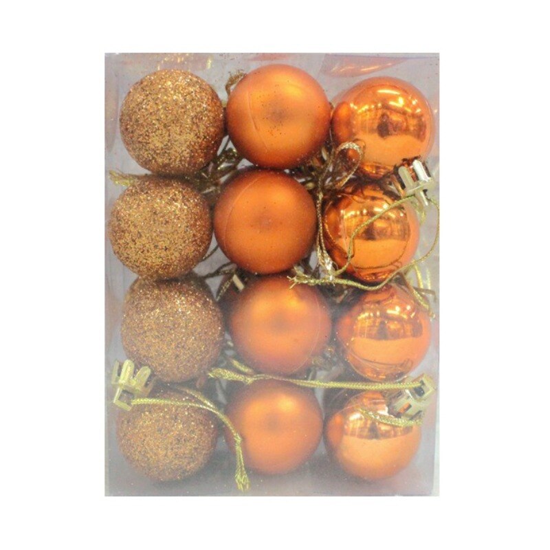24Pcs Christmas Balls Christmas Tree Decoration Balls Plastic Plating Ornaments Home Garden Festive Party Supplies: Orange