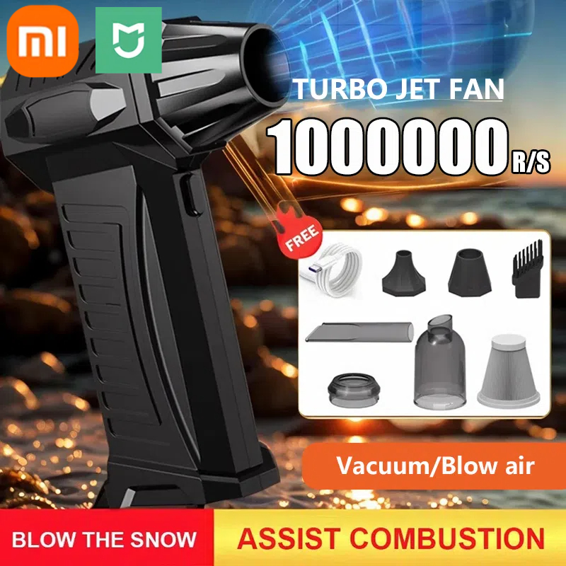 Xiaomi Super Violent Blower 100000RPM Brushless TurboJet Blower Dry 10000mAh Fast Charging Duct Fan 300G Thrust PC Cleaning Tool
