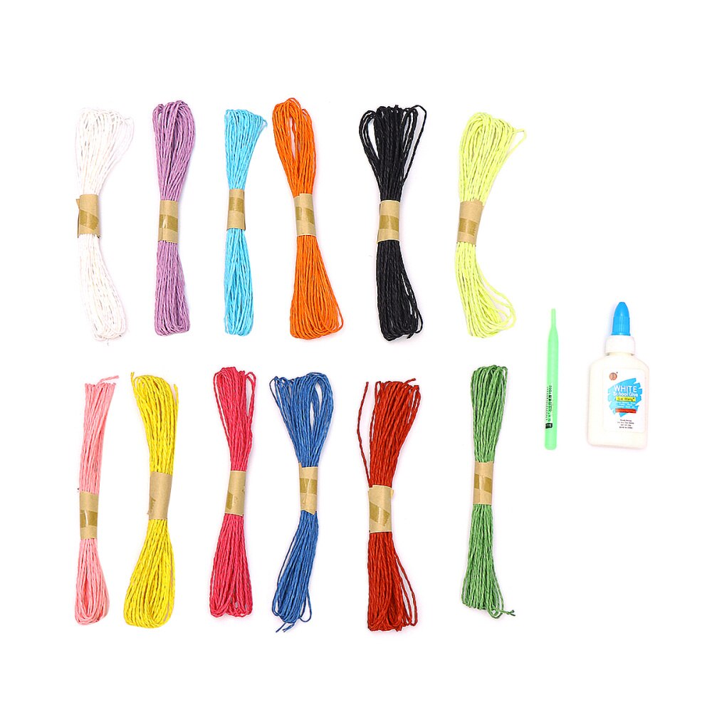 1 Set DIY Colorful Paper Rope Set Kindergarten Handmade Materials Educational Paper Rope Set for Children (Sun Flower Pattern): Default Title