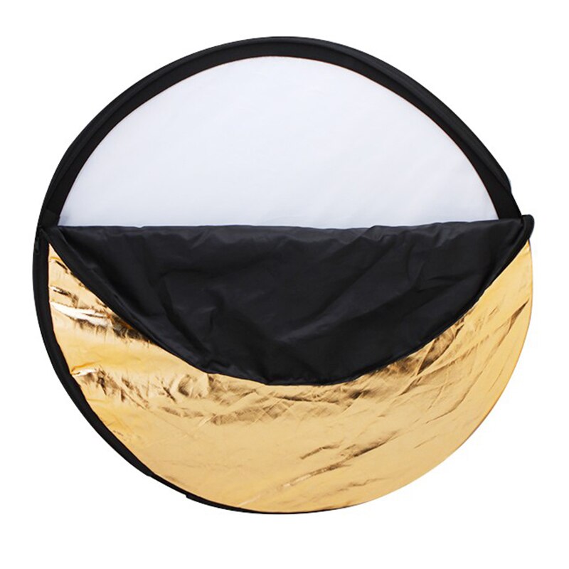 24&quot; 60cm 5in1 Reflector Photography Collapsible Portable Light Diffuser Round Reflector For Photo Multi Color Silvery Black