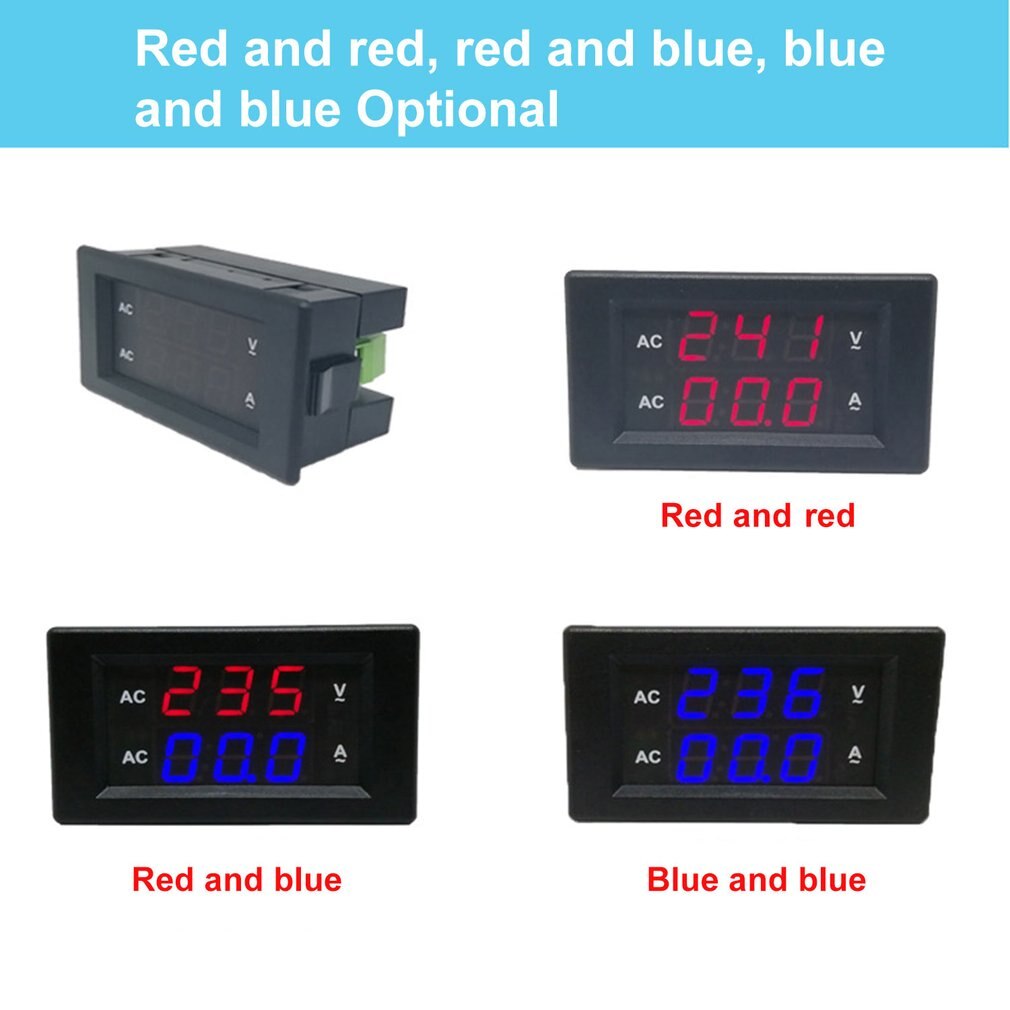50A Ac Digitale Dual Led Display Voltmeter Amperemeter Amp Volt Voltage Current Meter Tester Hoge Precisie